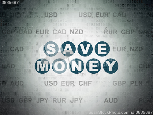 Image of Banking concept: Save Money on Digital Data Paper background