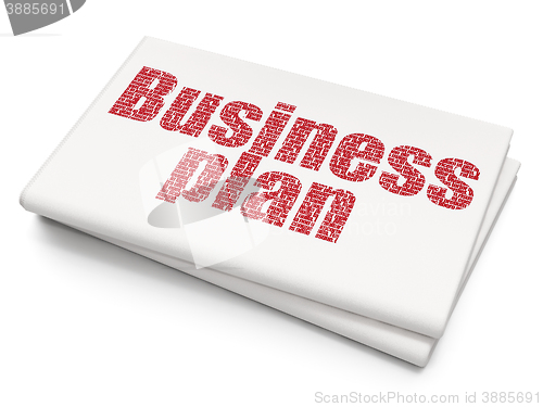 Image of Finance concept: Business Plan on Blank Newspaper background