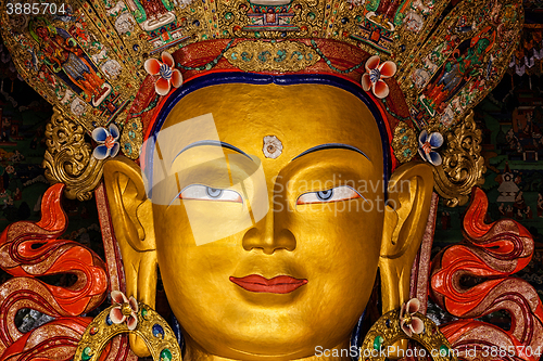 Image of Maitreya Buddha in Thiksey Gompa