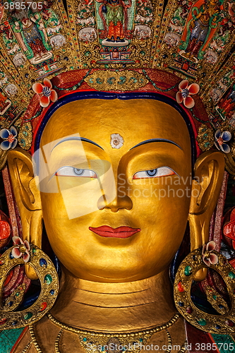 Image of Maitreya Buddha in Thiksey Gompa