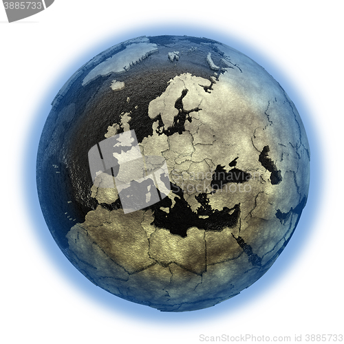 Image of Europe on Earth of oil