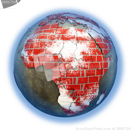 Image of Africa on brick wall Earth