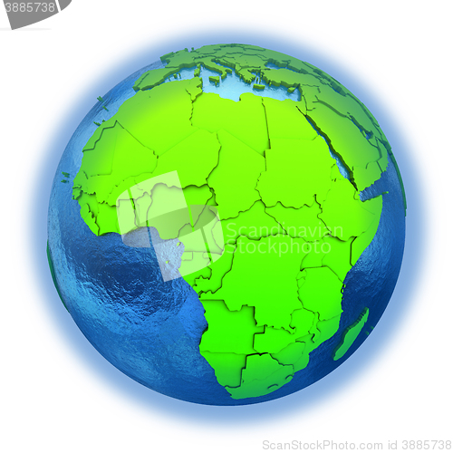Image of Africa on green Earth