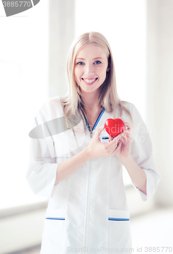 Image of female doctor with heart