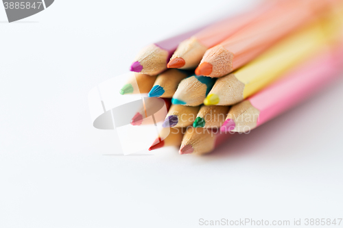 Image of close up of crayons or color pencils