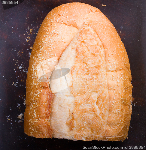 Image of fresh bread  on wooden