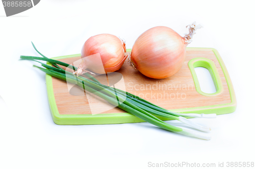 Image of onions vegetables on  white background