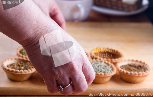 Image of spices in bowls on table