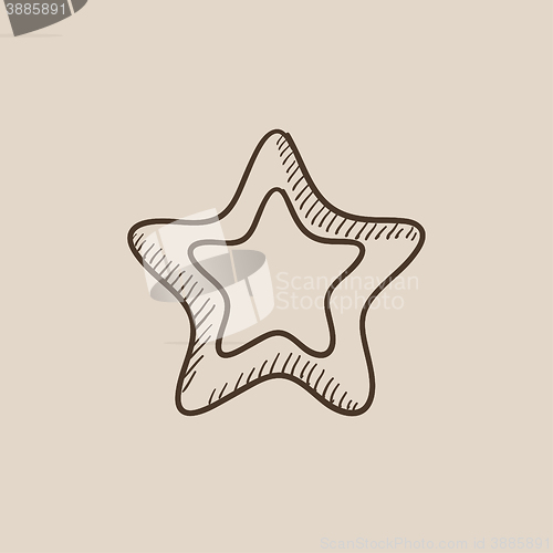 Image of Rating star sketch icon.