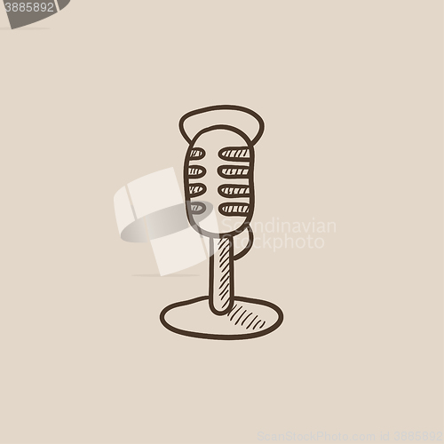 Image of Retro microphone sketch icon.