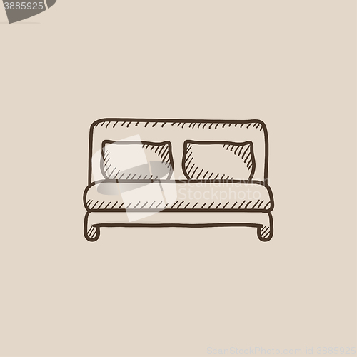 Image of Double bed sketch icon.