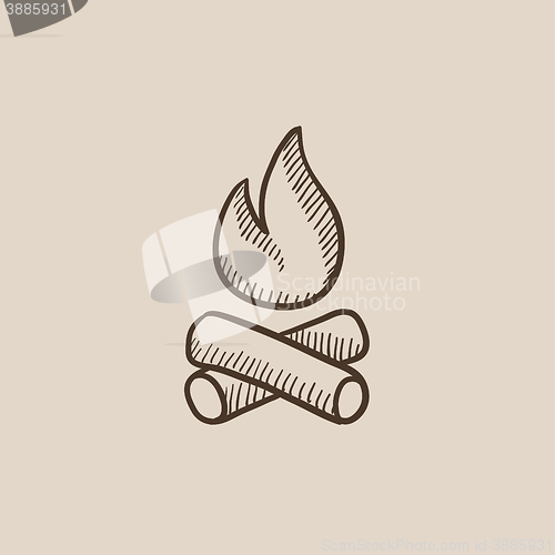 Image of Campfire sketch icon.