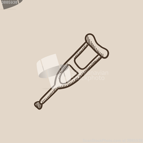 Image of Crutch sketch icon.