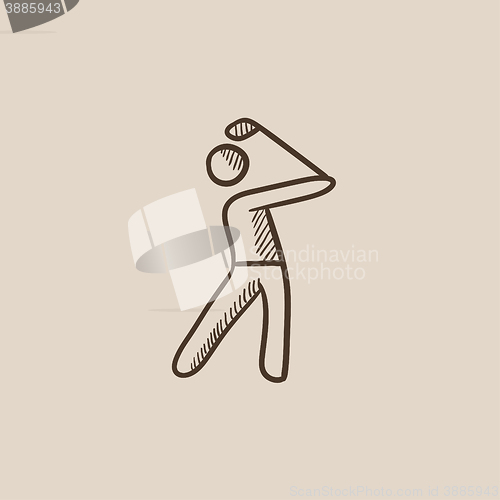 Image of Golfer sketch icon.