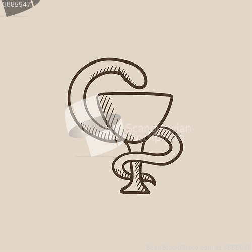 Image of Pharmaceutical medical symbol sketch icon.