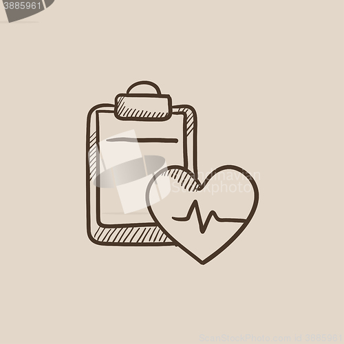 Image of Heartbeat record sketch icon.