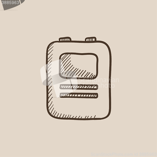 Image of Heart defibrillator sketch icon.