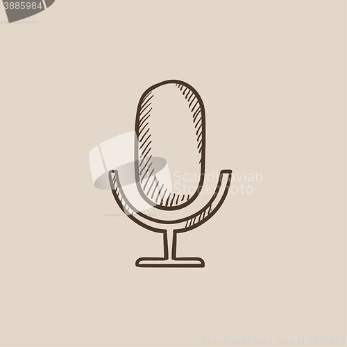 Image of Retro microphone sketch icon.