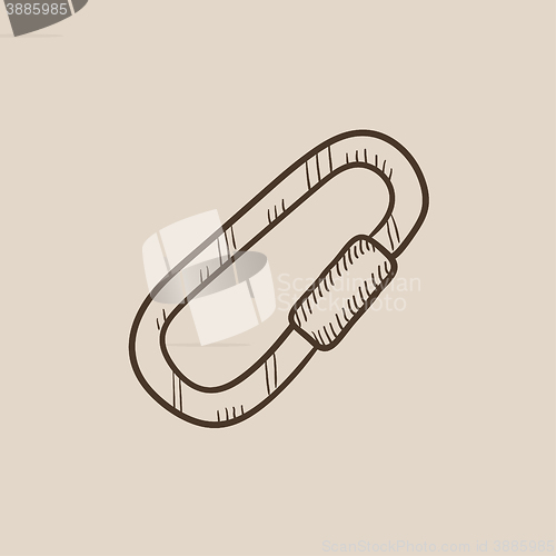 Image of Climbing carabiner sketch icon.