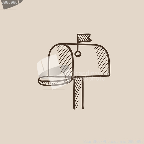 Image of Mail box sketch icon.