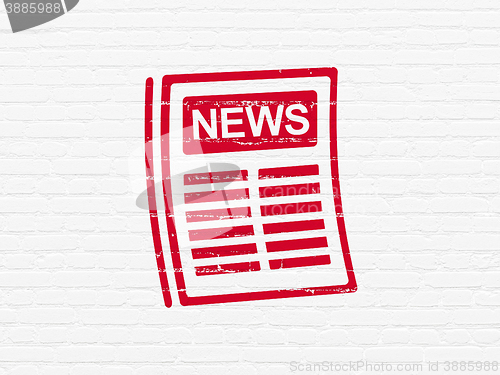 Image of News concept: Newspaper on wall background