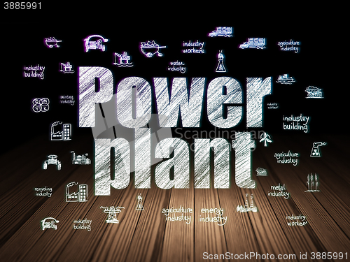 Image of Manufacuring concept: Power Plant in grunge dark room