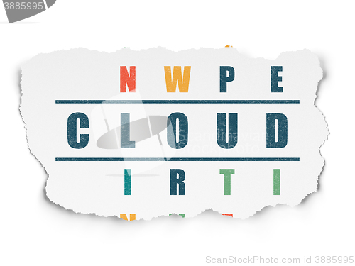 Image of Cloud technology concept: Cloud in Crossword Puzzle