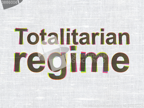 Image of Politics concept: Totalitarian Regime on fabric texture background