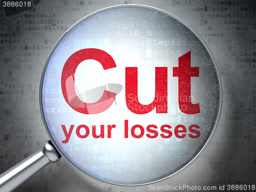 Image of Finance concept: Cut Your losses with optical glass