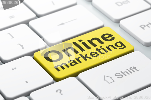 Image of Marketing concept: Online Marketing on computer keyboard background