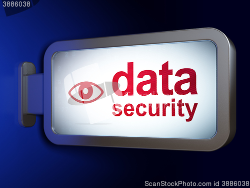 Image of Privacy concept: Data Security and Eye on billboard background