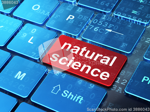 Image of Science concept: Natural Science on computer keyboard background