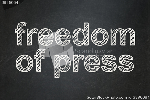 Image of Political concept: Freedom Of Press on chalkboard background