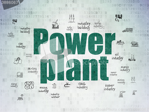 Image of Manufacuring concept: Power Plant on Digital Data Paper background