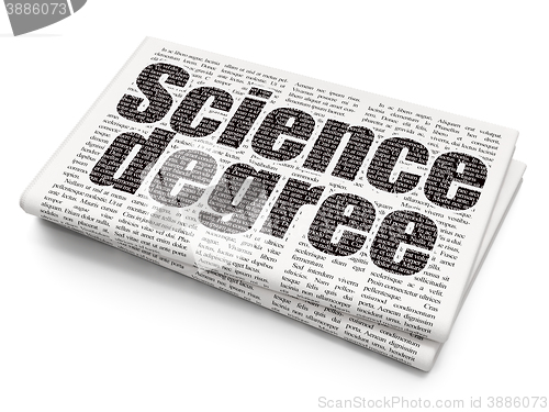 Image of Science concept: Science Degree on Newspaper background