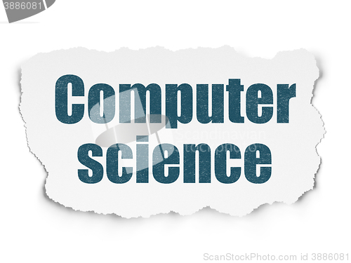 Image of Science concept: Computer Science on Torn Paper background