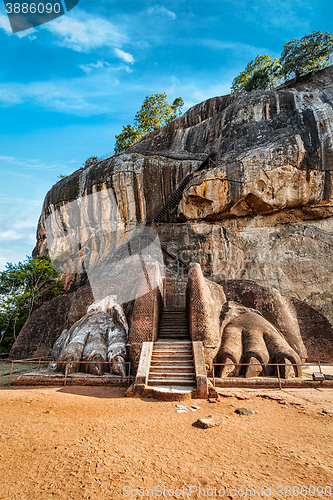 Image of Lion paws pathway on Sigiriya rock, Sri Lanka