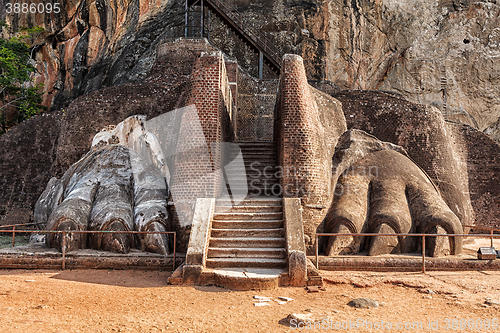 Image of Lion paws pathway on Sigiriya rock, Sri Lanka