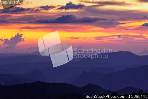 Image of Sunset in hills