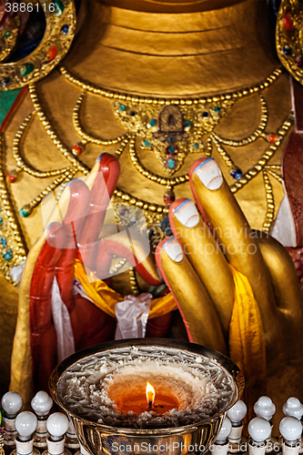 Image of Maitreya Buddha in Thiksey Gompa