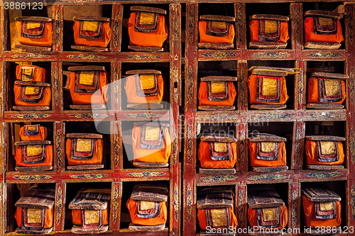 Image of Folios of old manuscripts in Buddhist Monastery