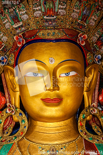 Image of Maitreya Buddha in Thiksey Gompa