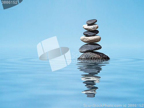 Image of Zen balanced stones stack