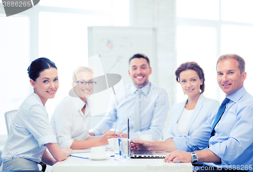 Image of business team having meeting in office