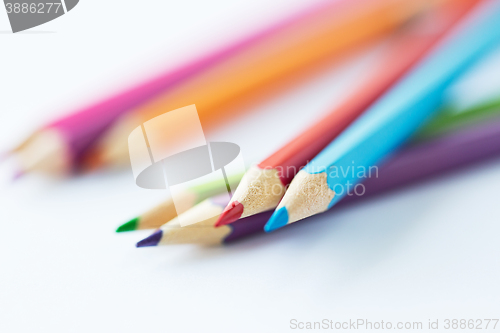 Image of close up of crayons or color pencils