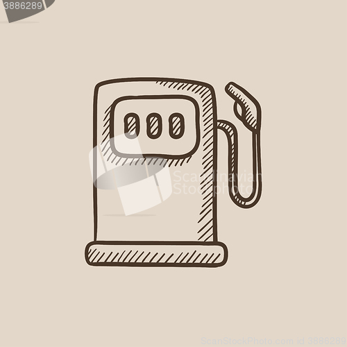 Image of Gas station sketch icon.