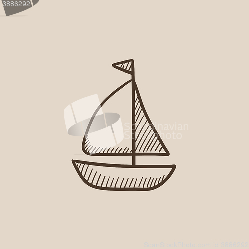 Image of Sailboat sketch icon.