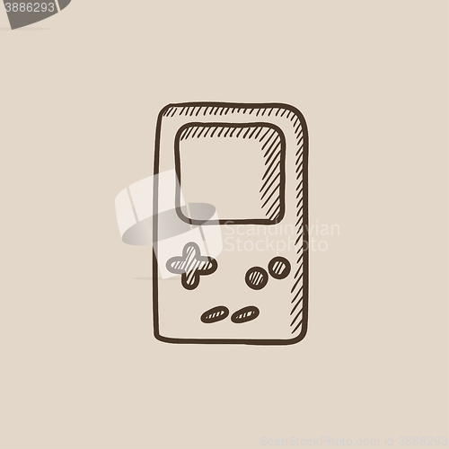 Image of Electronic game sketch icon.