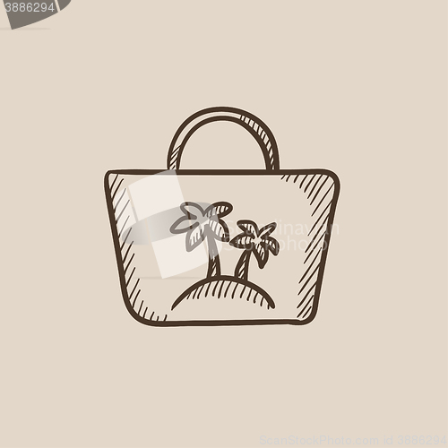 Image of Beach bag sketch icon.