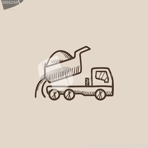 Image of Dump truck sketch icon.